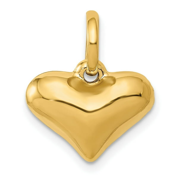 14K Yellow Gold Puffed Heart Charm Pendant MSRP $73